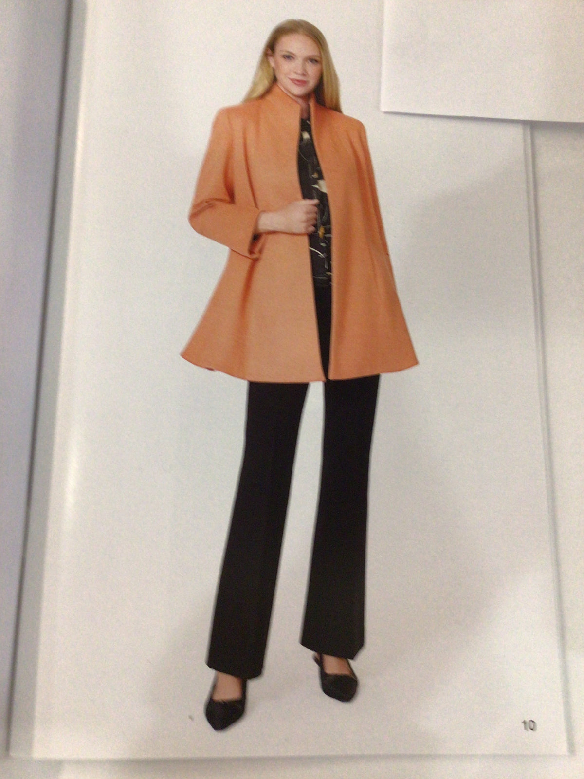 Brushed Swing Coat in Clementine Orange by Estelle and Finn