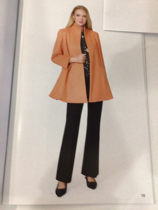 Brushed Swing Coat in Clementine Orange by Estelle and Finn