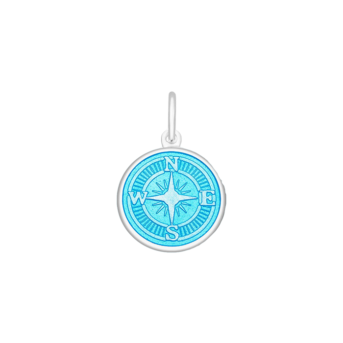 Small 19 mm Pendant in Compass Rose in Light Blue by Lola & Company