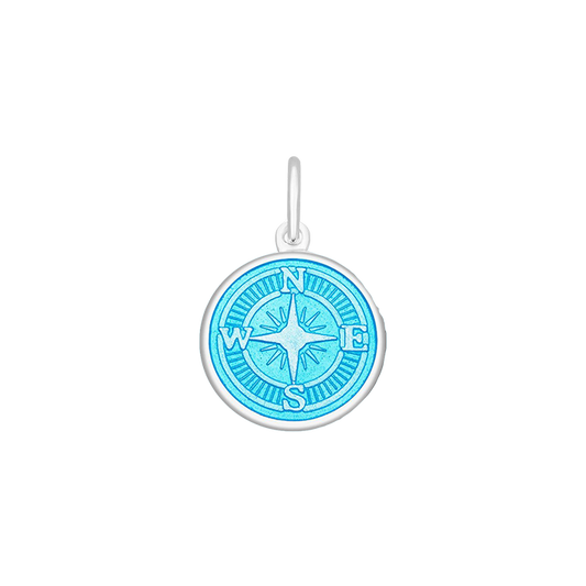 Small 19 mm Pendant in Compass Rose in Light Blue by Lola & Company