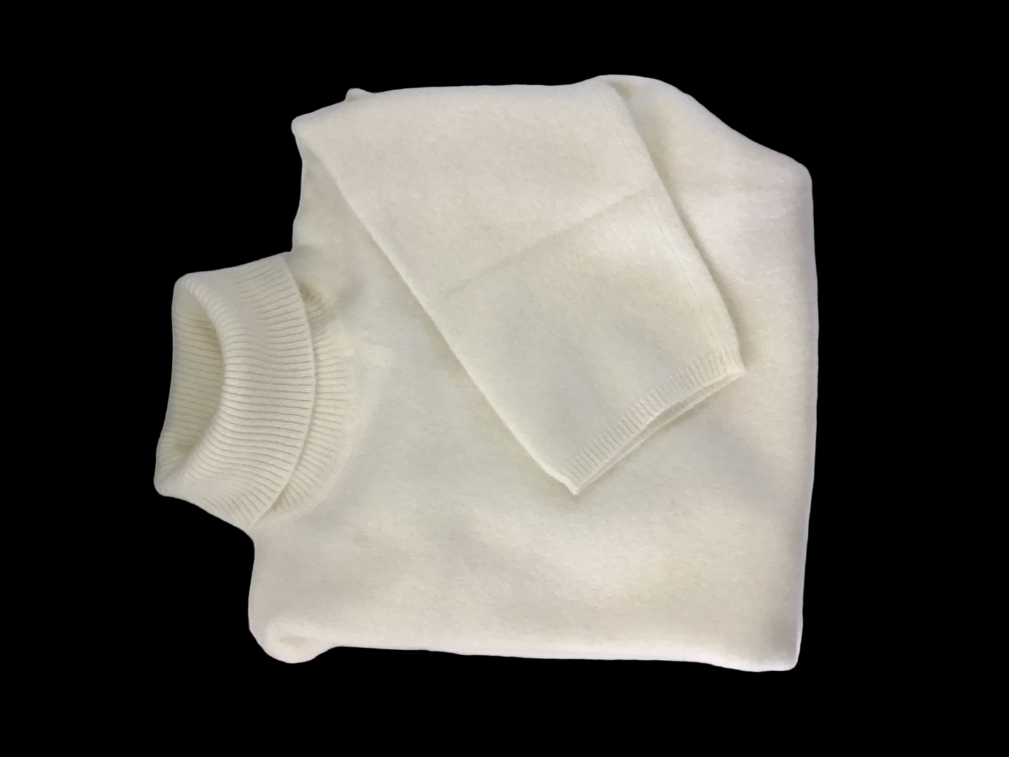 Cashmere Elbow Sleeve Turtleneck in Chalk by Pure Amici