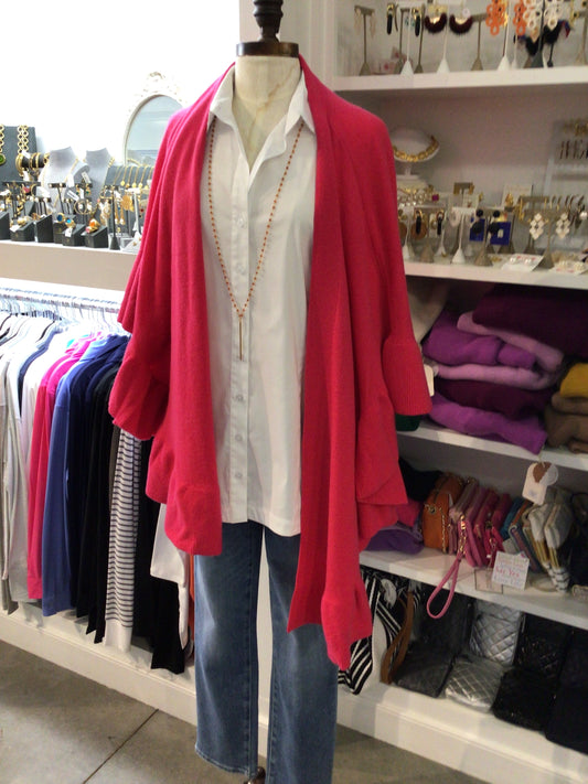 Cashmere Ruffle Wrap in Pink by Pure Amici