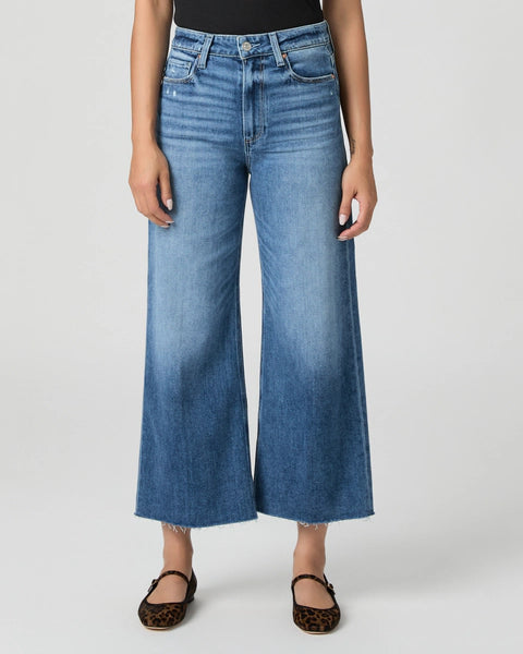 Anessa Petite Ankle Wide Leg in Rock Show Distressed by Paige