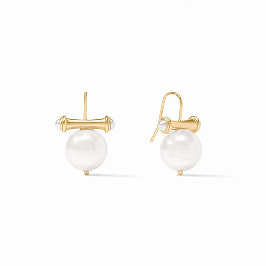 Bamboo Pearl Earring Gold and Pearl