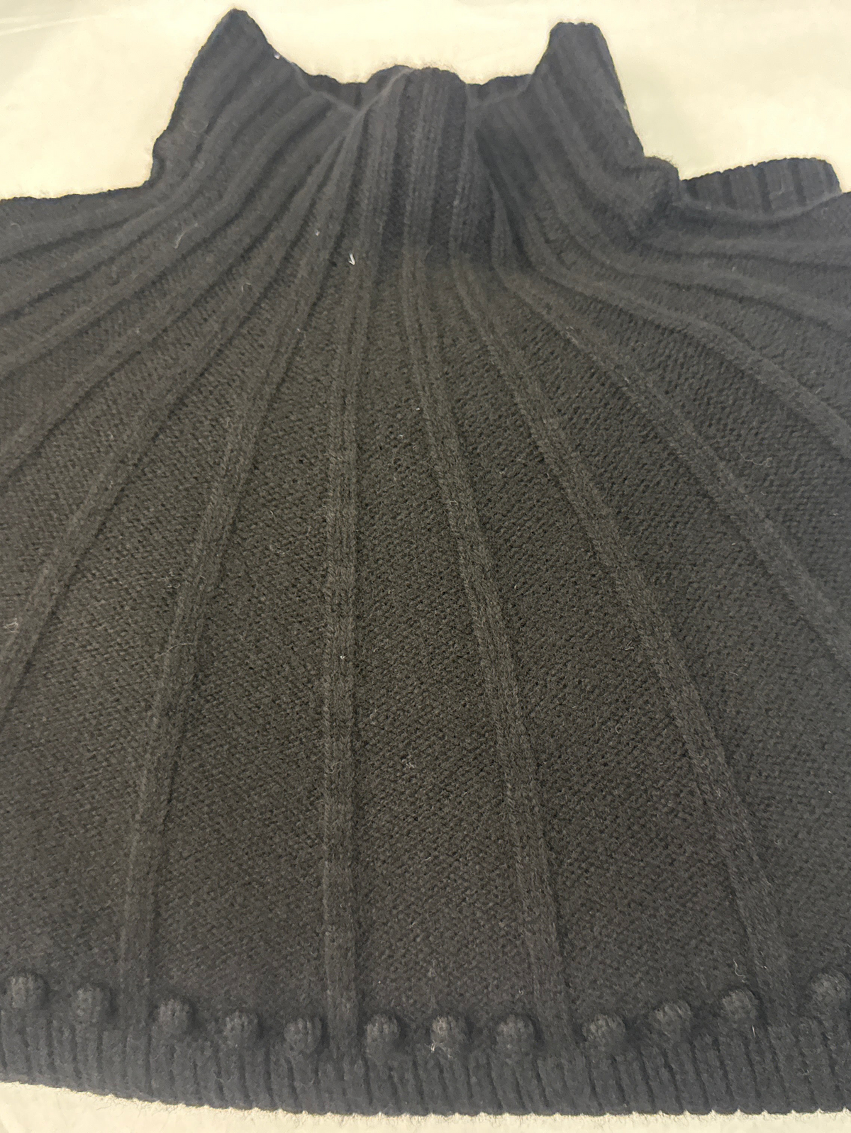 100% Merino Liliana Shaker Funnel Neck Sweater in Black by Alashan Cashmere