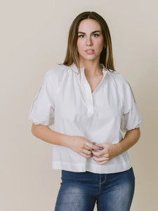 Henley Top in White by LaRoque