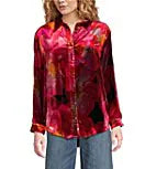 Velvet Oversized Shirt - Ruby Bloom by Johnny Was