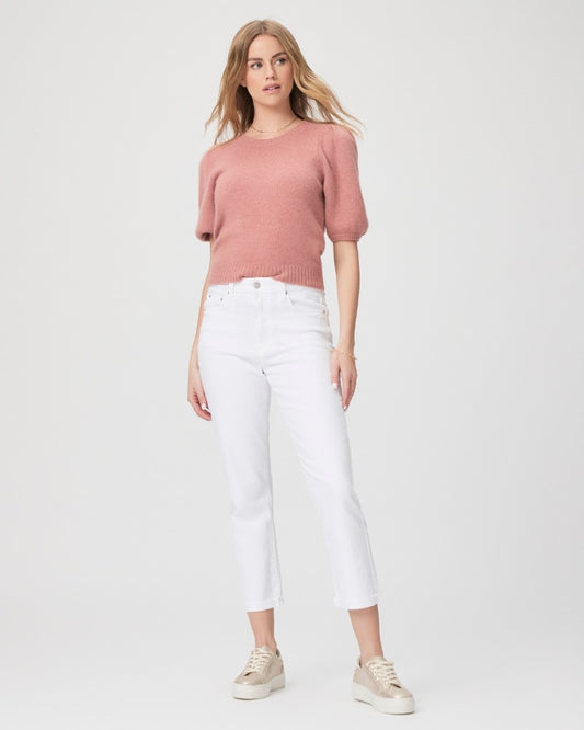 High Rise Brigitte Jeans in a white Noise Distressed