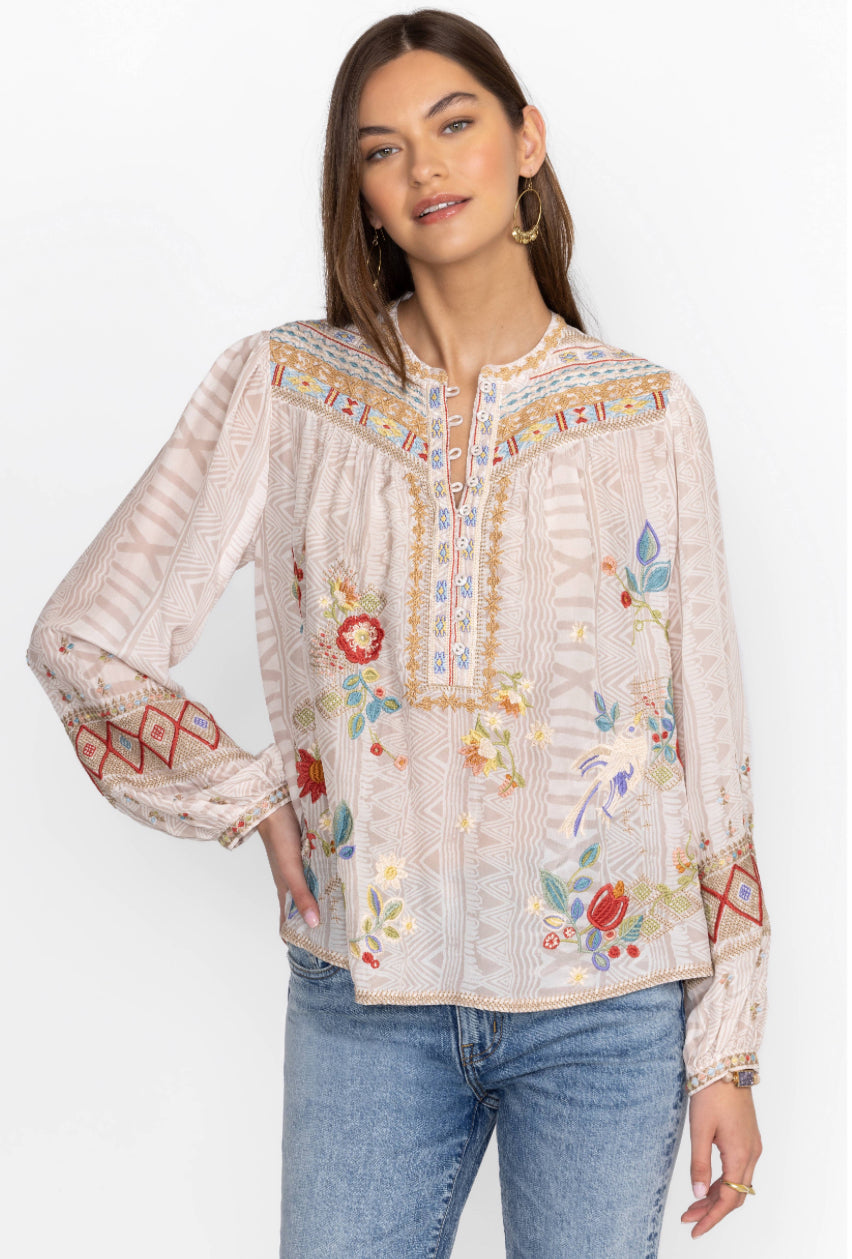 Forest Fern Blouse in Grove by Johnny Was