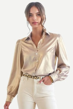 Collette Blouse Liquid Gold in Gold by Finley