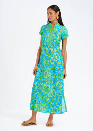 Lana Caftan Dress in Merci Blue by Bella Tu