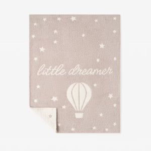 TAUPE HOT AIR BALLOON FEATHER KNIT BABY BLANKET by Elegant Baby