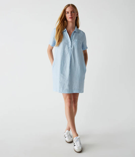 Ola Utility Dress in Water Light Blue by Michael Stars