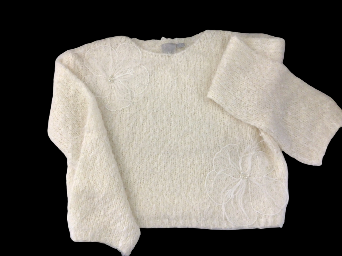 Cozy Flower Sweater in Ivory by Zero Degrees Celsius