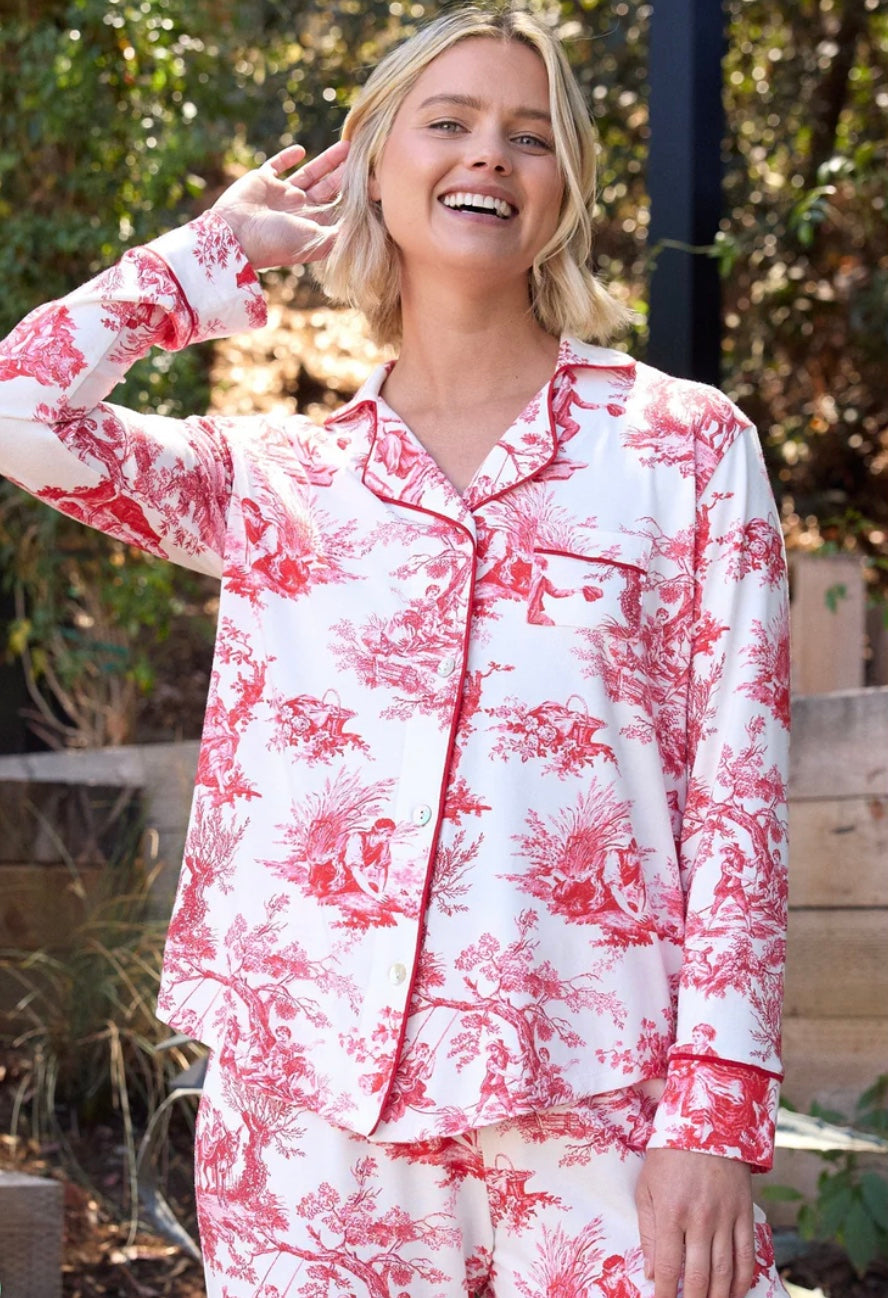 Idle Hours Pima Knit Long Sleeved Pajama by The Cat’s Pajamas