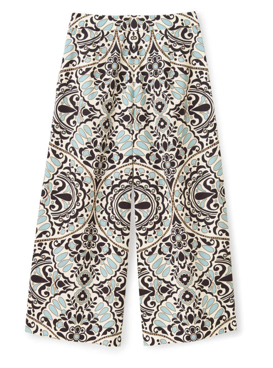 Salida Culotte Pants in Floral Medallion Tidal Pool by Cartolina