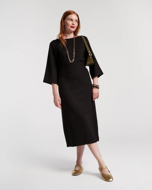 Whitney Wrap Dress in Black by Frances Valentine