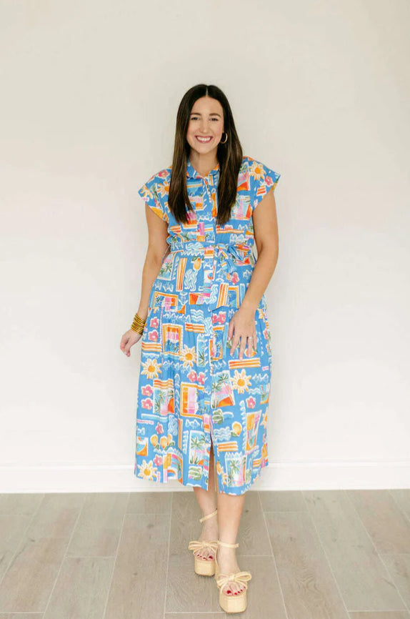 Santorini Pocket Shirt Dress Maxi by Karlie