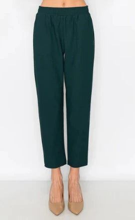 Kellie Crepe Knit Pant in Hunter Green by Joh
