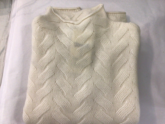 Gracie Cashmere Basketweave Sweater in Ivory by Tyler Boe