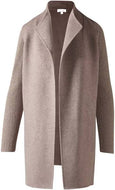 Rib Sleeve Coat in Driftwood by Kinross Cashmere