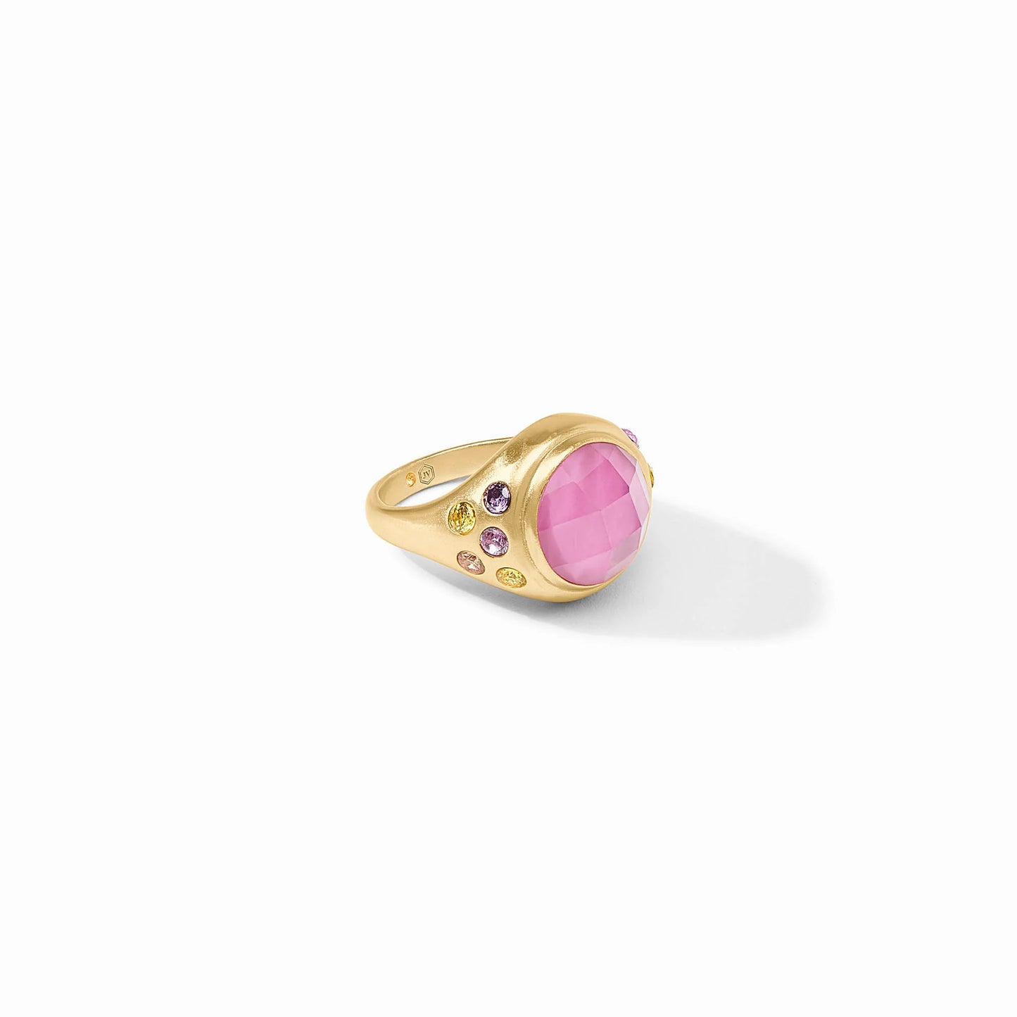 Rainbow Statement Ring in Iridescent Tourmaline Pink and Gold by Julie Vos