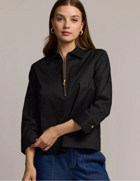 Alessa 3/4 Sleeve Shirt in Black by