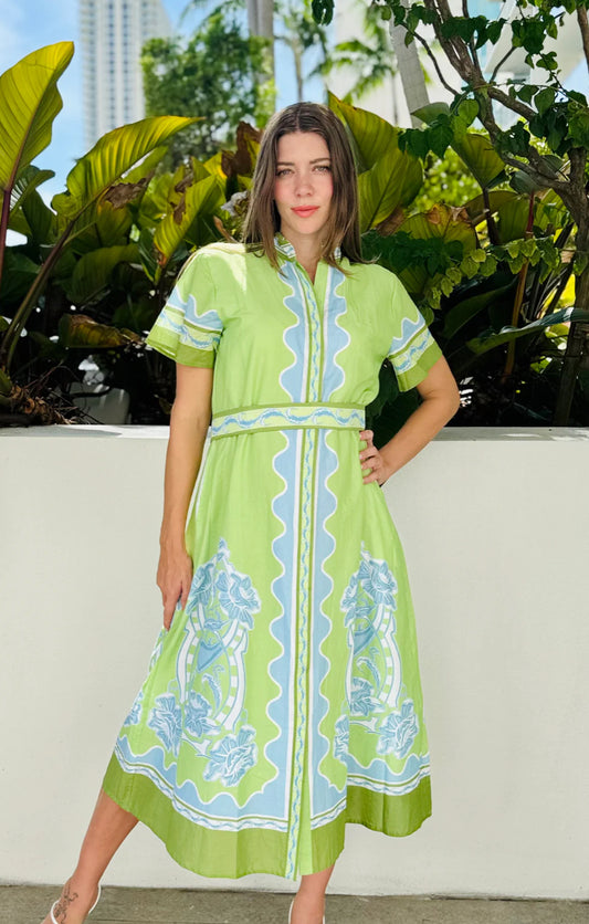 Sydney Shirtdress Pallet in Bouquet Lime by Isla Payal