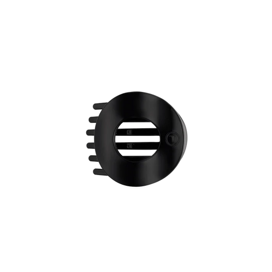 Jet Black Small Flat Circle Hair Clip by Teleties