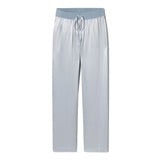 Jolie Satin Pant With Rib Waistband And Adjustable Drawstring in Pale Blue by PJ Dreamwear