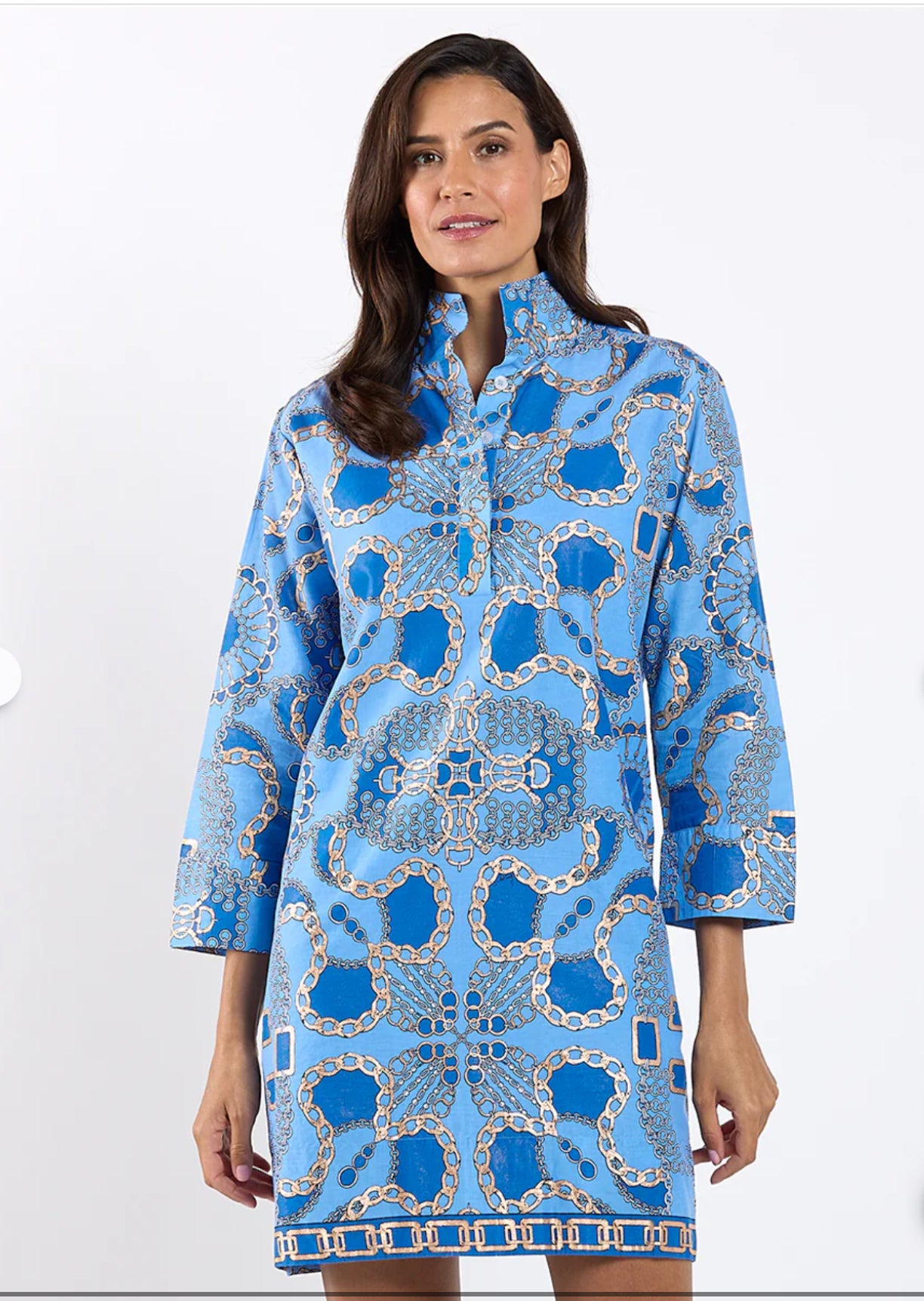 Helen Heritage Chain Dress in Peri by Jude Connally