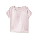 Roxxy Satin Pajama Scoopneck Tee in Blush by PJ Dreamwear