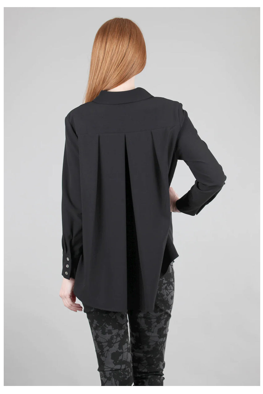 Back Pleated Shirt in Navy by Estelle and Finn (9402)