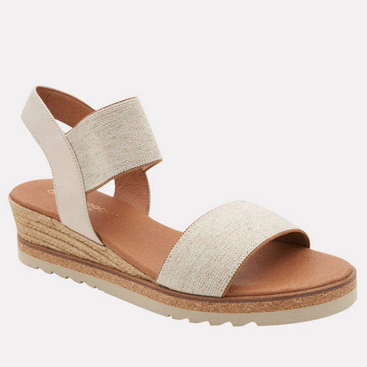 NEVEAH WEDGE in Beige Linen by Andre Assous