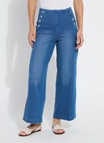 MALLORY SAILOR HI WAIST WIDE LEG DENIM (28" INSEAM) in Mid Wash by Lysse