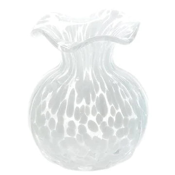 Ruffled Edge Spotted Vase in White by Two’s Company