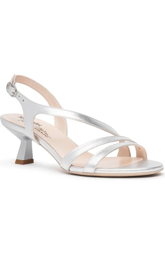 Slingback Kitten Heel Sandal in Silver by 
NeroGiardini