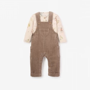 WILDERNESS HENLEY + CORDUROY OVERALL SET by Elegant Baby