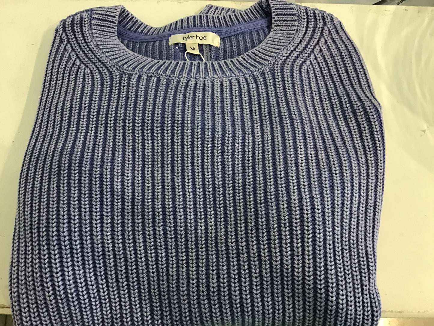 Mineral Wash Crew Sweater in Perrywinkle by Tyler Boe