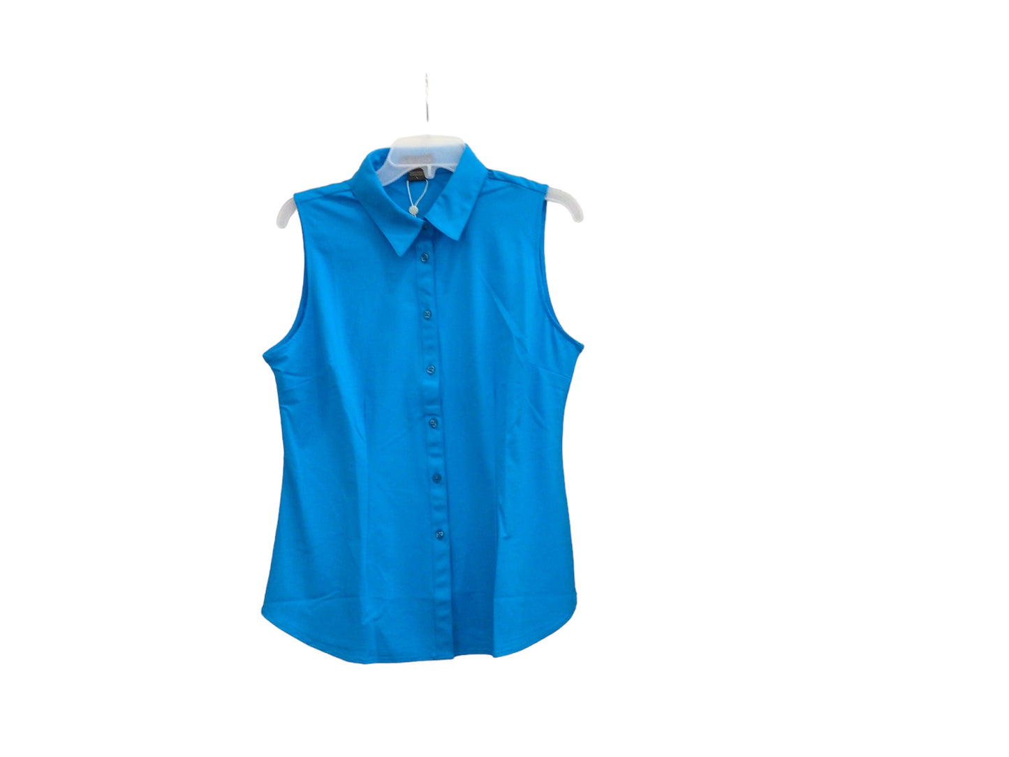 Annie Sleeveless Button Shirt in Turquoise by Ameliora