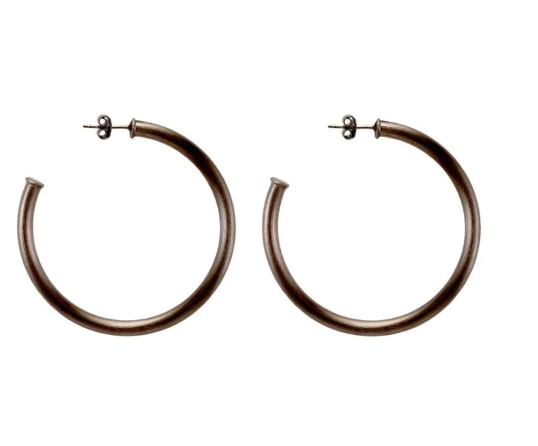 Everybody’s Favorite Hoop Petite in Brushed Gunmetal by Sheila Fajl