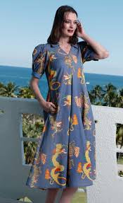 Montauk Blue Dragon Dress by Dizzy Lizzie