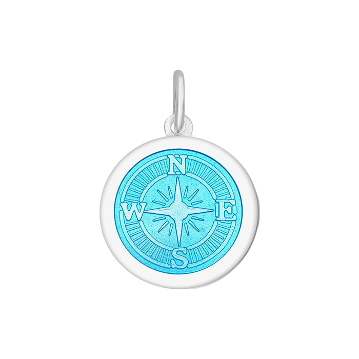 Medium Pendant 27 mm Compass Rose in Light Blue by Lola & Company