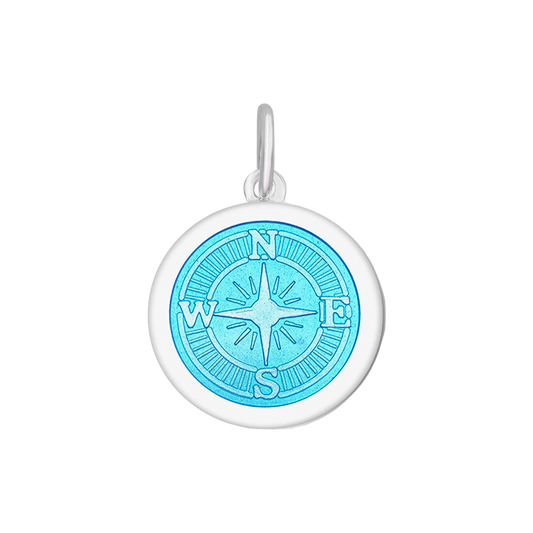 Medium Pendant 27 mm Compass Rose in Light Blue by Lola & Company