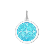 Medium Pendant 27 mm Compass Rose in Light Blue by Lola & Company