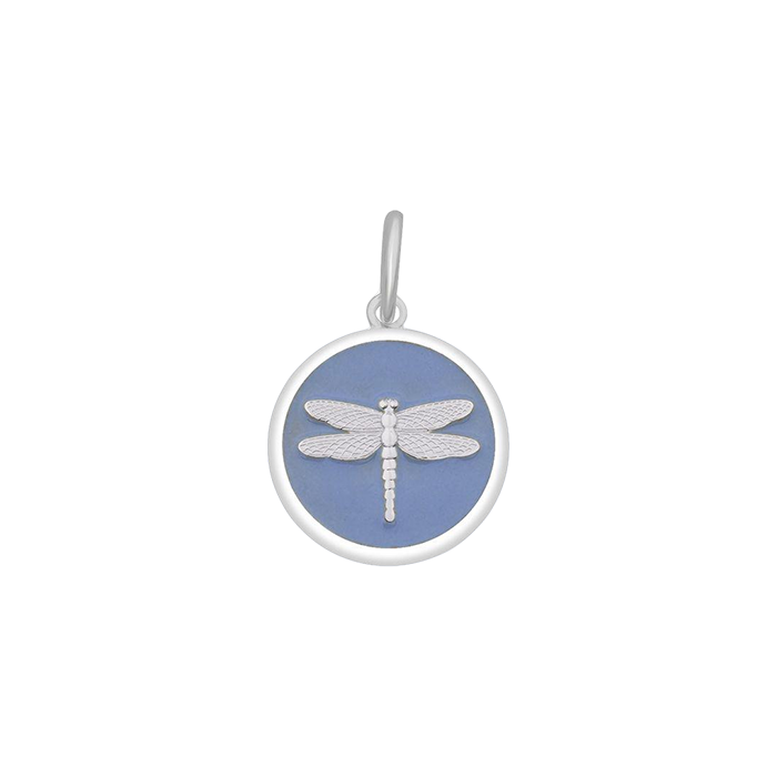 Small 19 mm Pendant Silver Dragonfly in Lavender by Lola & Company