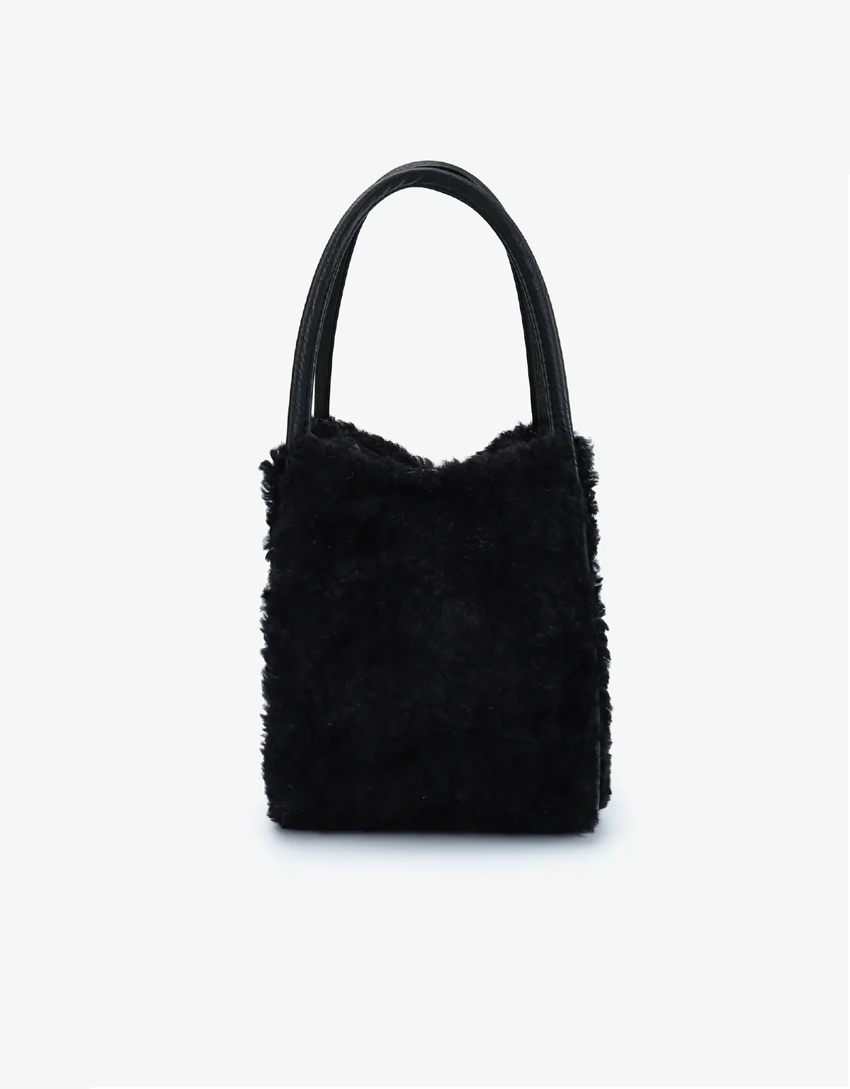 Hollace Mini Tote in Shearling Black