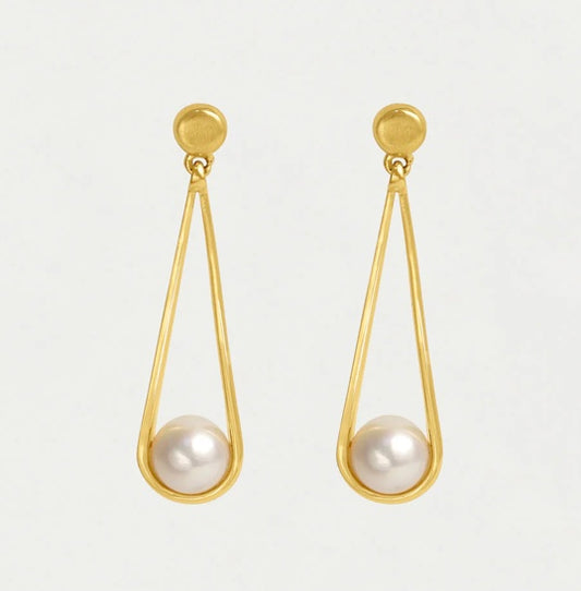 Mini Ipanema Earrings in Gold Pearl by Dean Davidson