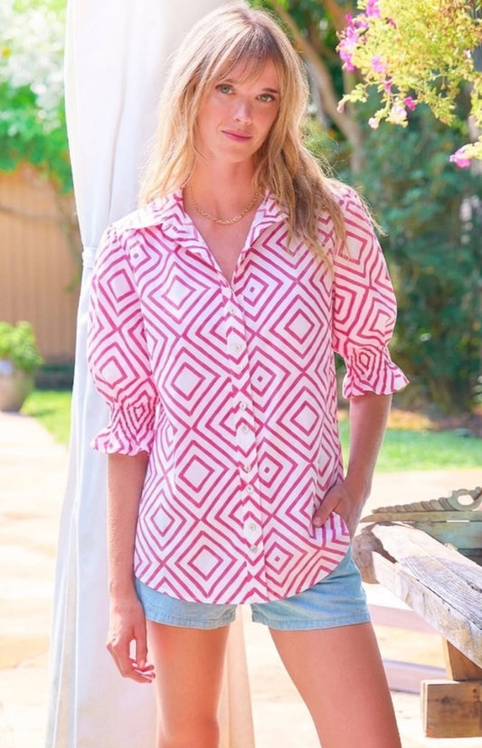 Sirena Shirt in Pink Diamond by Finley
