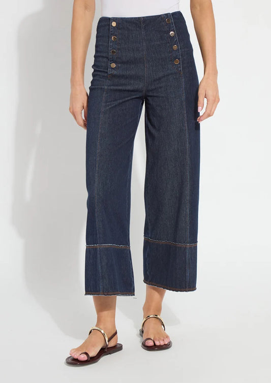 Kia Wide Leg Denim Pant in Indigo by Lysse (3917)